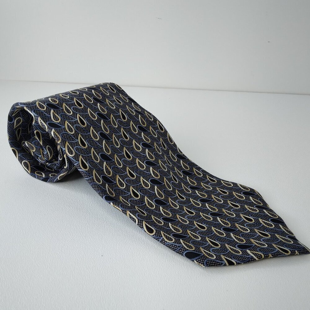 Longchamp Paris Silk Blue Necktie Made in Italy